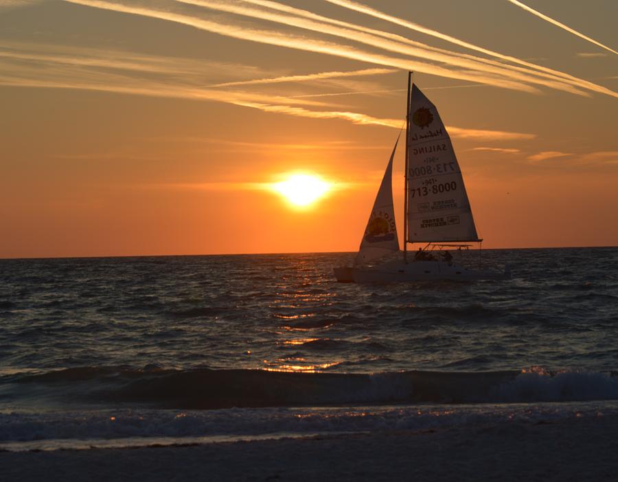 Sunset Photograph - Sail Away by Jacqueline Whitcomb