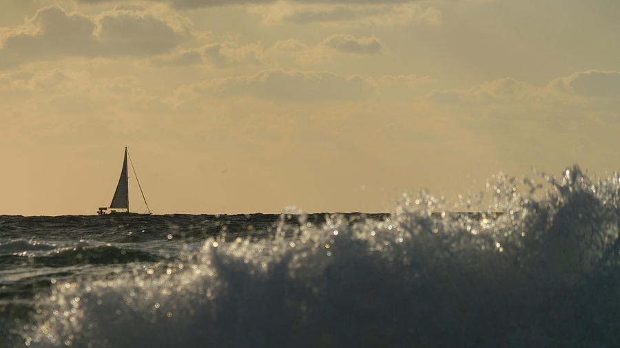 Sailboat Surf Delray Beach Florida #1 Photograph by Lawrence S Richardson Jr