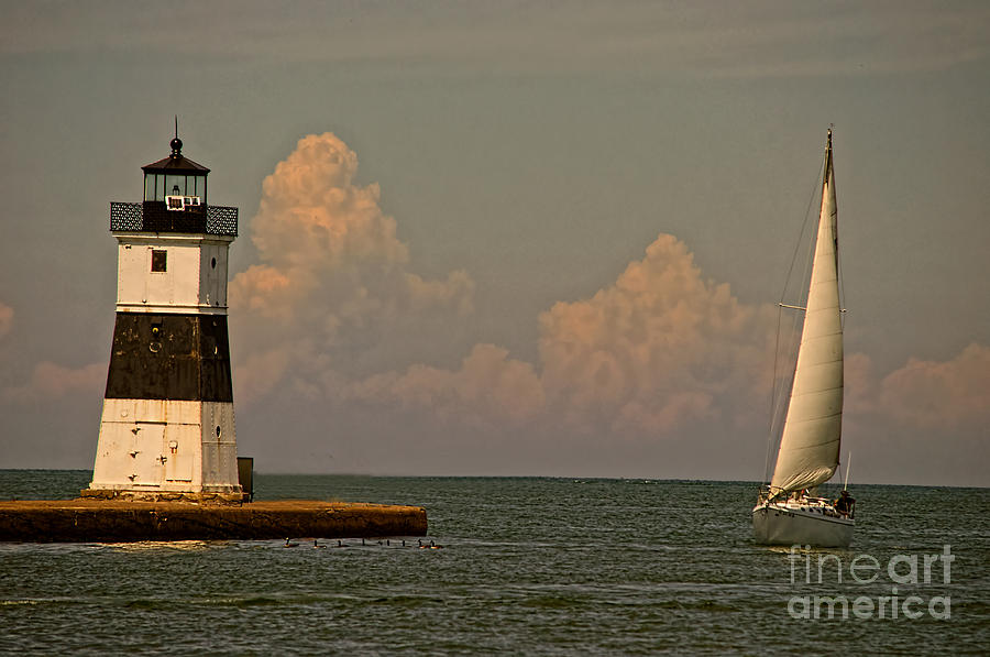 Lighthouse Photograph - Sailing Away by Gaby Swanson Lighthouse Photograph - Sailing Away by Gaby Swanson