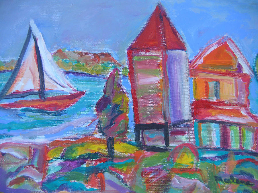Sailing By #1 Painting by Marlene Robbins