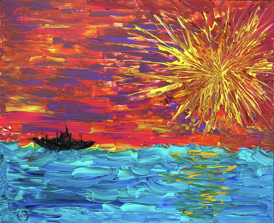 Sailing from the sun #2 Painting by Erik Tanghe