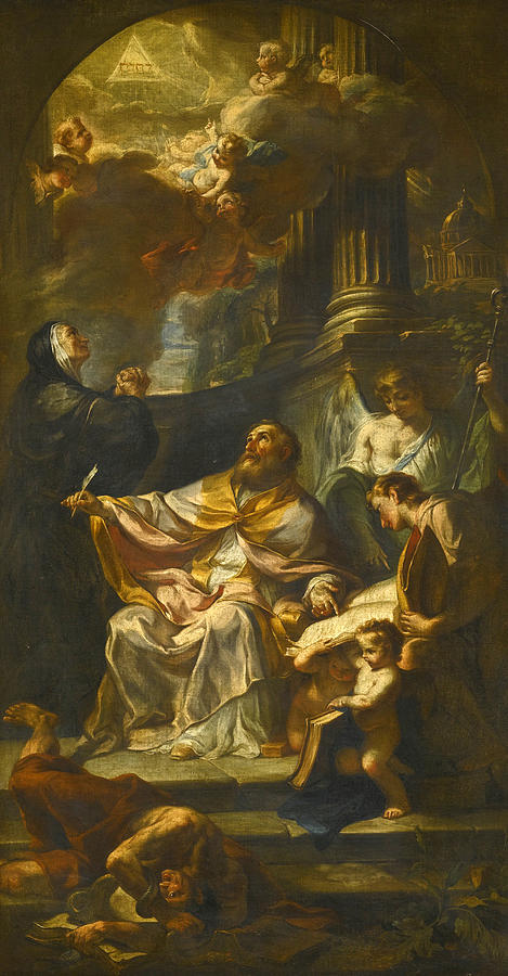 Saint Augustine triumphing over Heresy Painting by Francesco Solimena