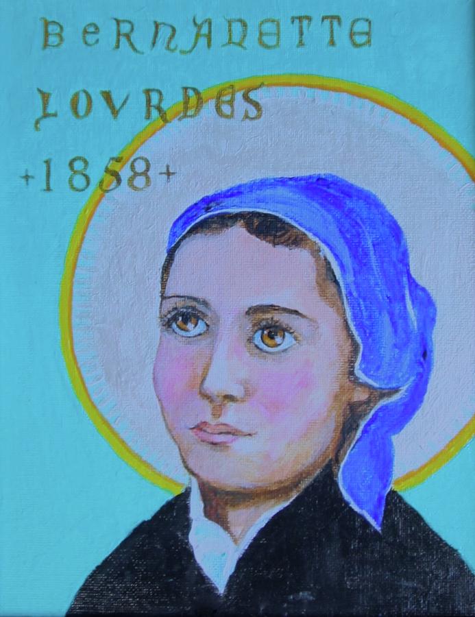 Scarf Painting - Saint Bernadette of Lourdes 1852  #1 by Jan Mecklenburg