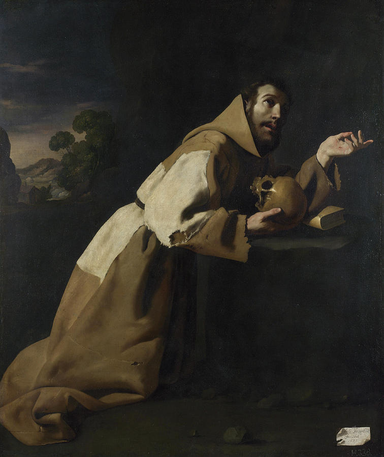 Still Life Painting - Saint Francis in Meditation #1 by Francisco de Zurbaran