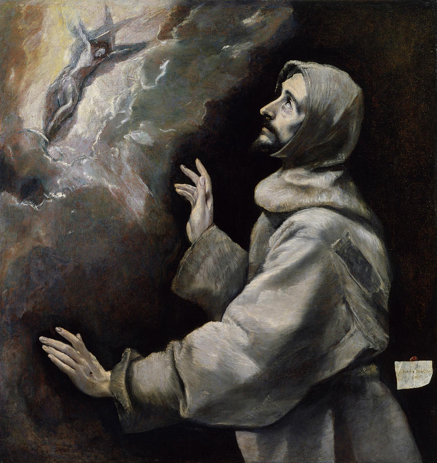 El Greco Painting - Saint Francis Receiving the Stigmata #1 by El Greco