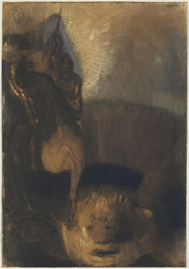 Saint George And The Dragon #1 Painting by Odilon Redon