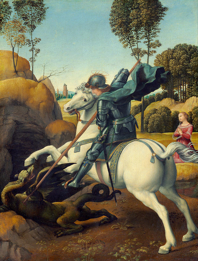 Raphael Painting - Saint George and the Dragon #1 by Raffaello Sanzio