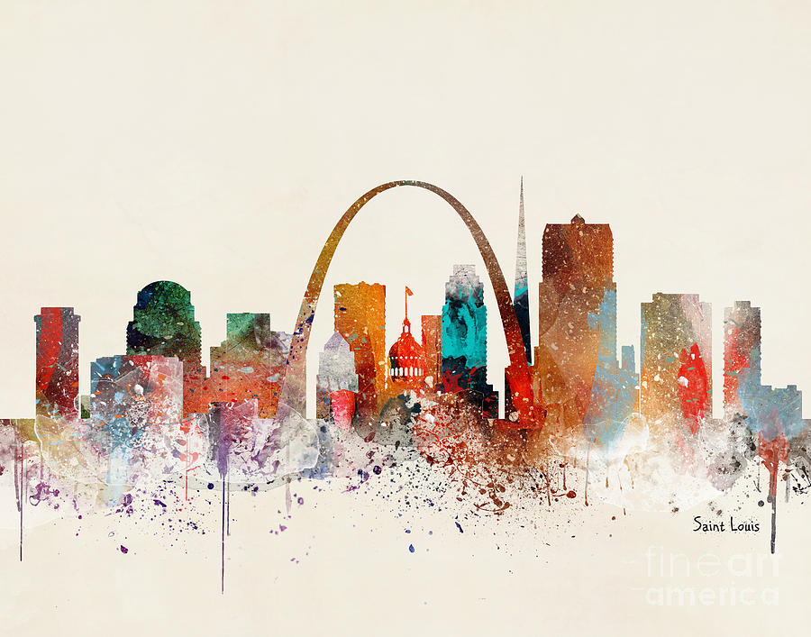 Saint Louis Missouri Painting - Saint Louis Skyline by Bri Buckley