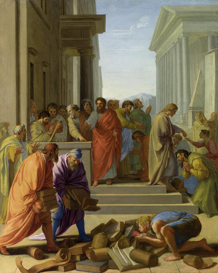 Eustache Le Sueur Painting - Saint Paul preaching at Ephesus #1 by Eustache Le Sueur