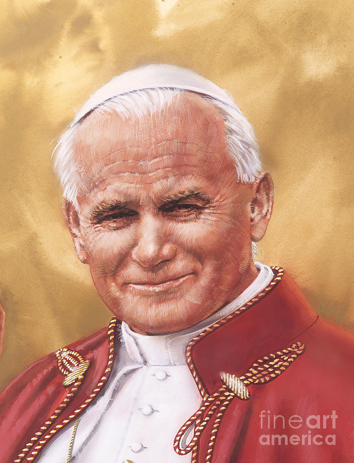 Saint Pope John Paul II #2 Painting by Dick Bobnick
