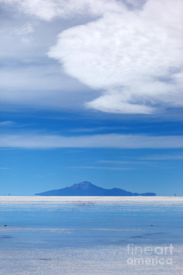 Abstract Photograph - Salar de Uyuni and Tunupa Volcano #1 by James Brunker