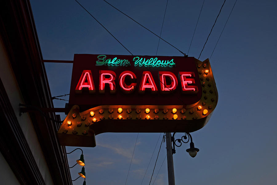 Salem Willows Arcade Sign Photograph by Toby McGuire