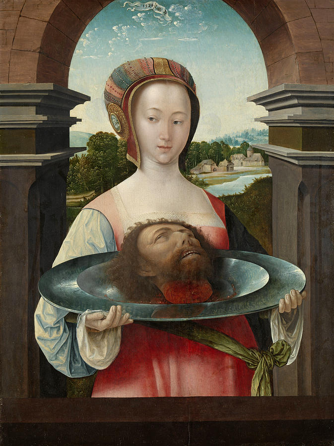 Salome with the Head of John the Baptist #2 Painting by Jacob Cornelisz van Oostsanen