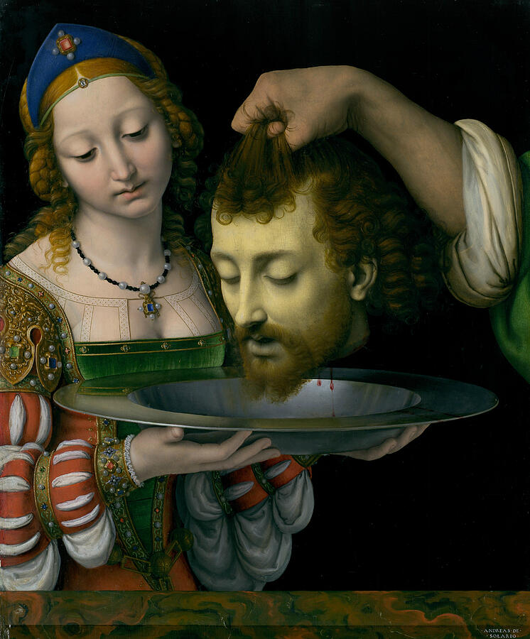 Salome with the Head of Saint John the Baptist, from circa 1507-1509 Painting by Andrea Solario Salome with the Head of Saint John the Baptist, from circa 1507-1509 Painting by Andrea Solario