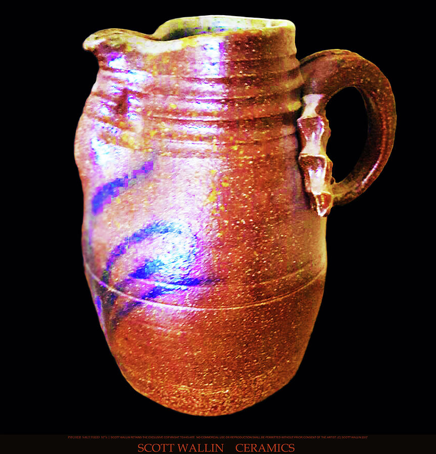Salt fired pitcher #1 Ceramic Art by Scott Wallin
