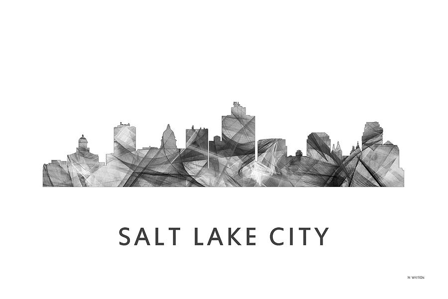 Salt Lake City Utah Skyline #1 Digital Art by Marlene Watson