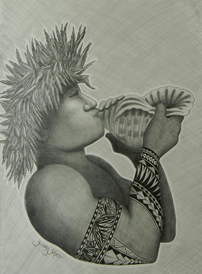 Samoa Drawing - Samoan Taulima #1 by Kristy Mao