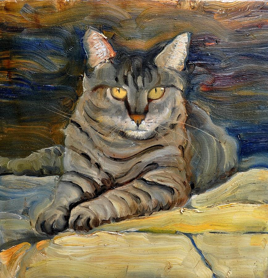 Cat Painting - Sampson #1 by John Reynolds
