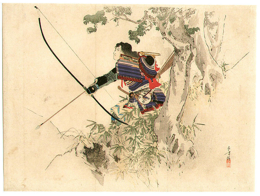 Tree Painting - Samurai Archer #1 by Mizuno Toshikata