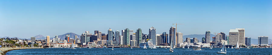 Skyscraper Photograph - San Diego Skyline #1 by Peter Tellone