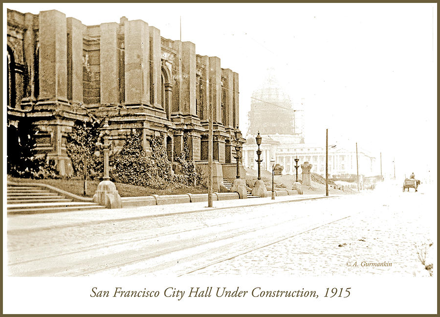 San Francisco City Hall in Distance Under Reconstruction 1915 #1 Photograph by A Macarthur Gurmankin