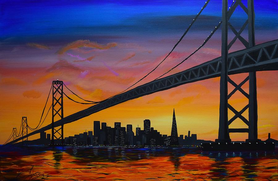 San Francisco Sunset #1 Painting by Eric Johansen