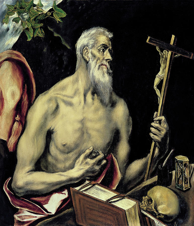 El Greco Painting - San Jeronimo #1 by El Greco
