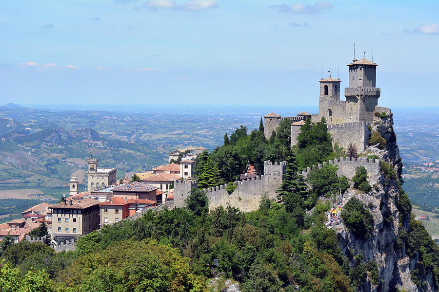 San Marino Landscape With Tower. Photograph By Oana Unciuleanu