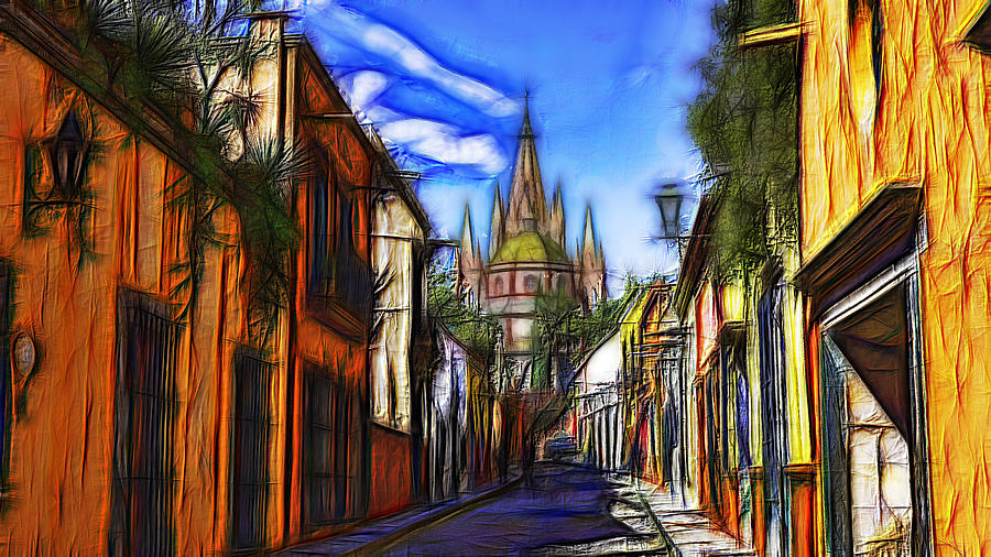 Impressionism Digital Art - San Miguel de Allende - 4 #2 by Jean-Marc Lacombe