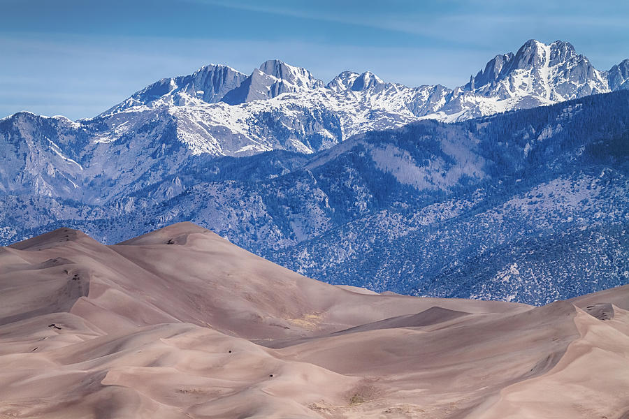 Sand Dunes And Rocky Mountains Photograph