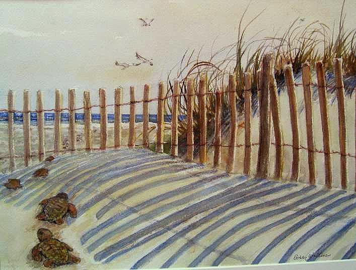 Sand Fence #1 Painting by Bobby Walters