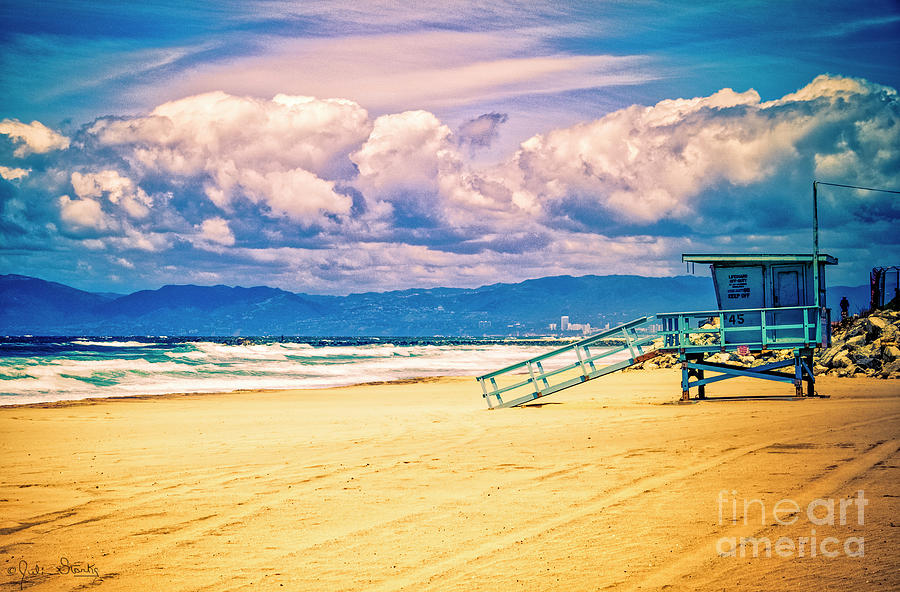 Santa Monica Beach Colorful Day Photograph