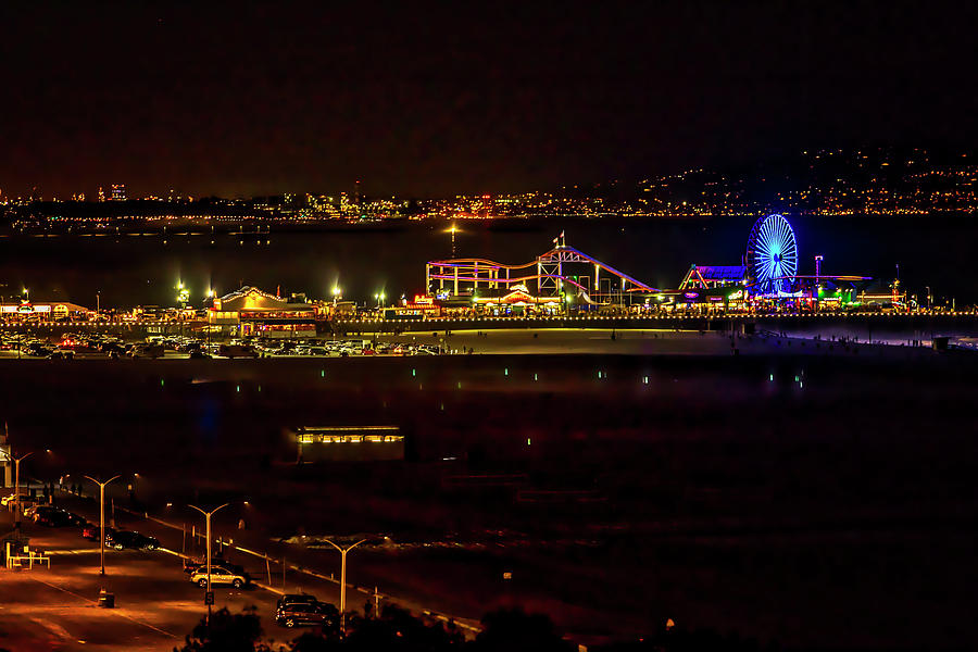 Santa Monica Pier Light Show - Series 3 #1 Photograph by Gene Parks