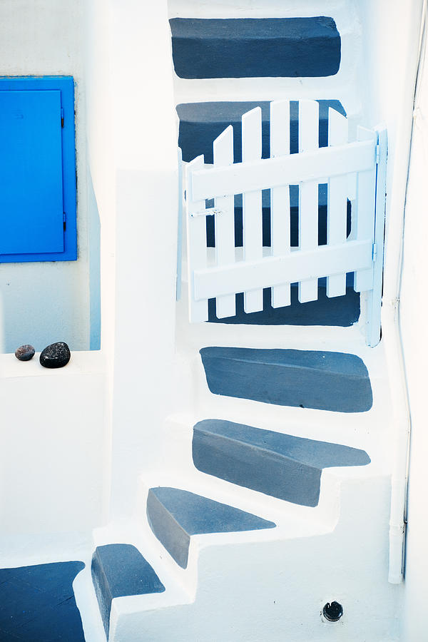 Santorini island stairs #1 Photograph by Songquan Deng