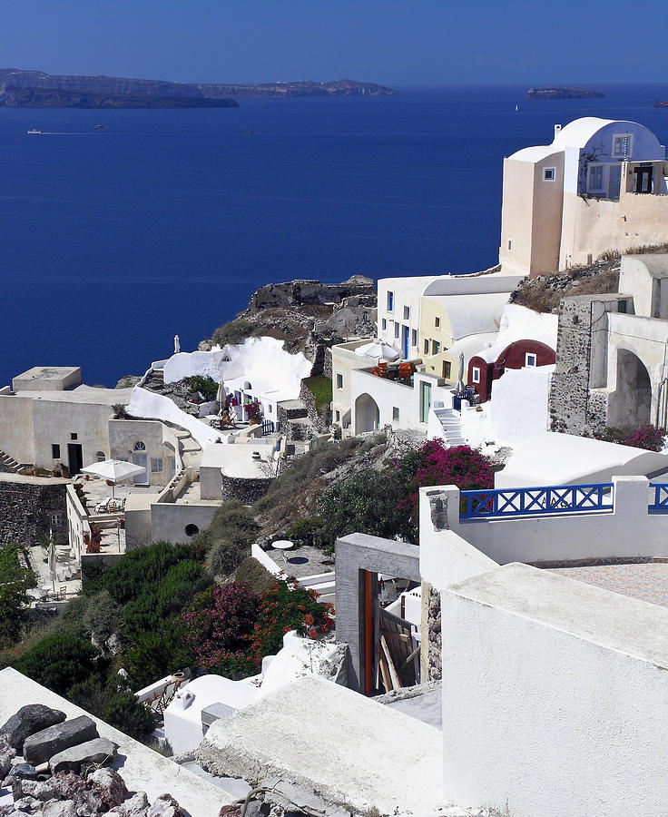 Summer Photograph - Santorini Overview #1 by Sally Weigand