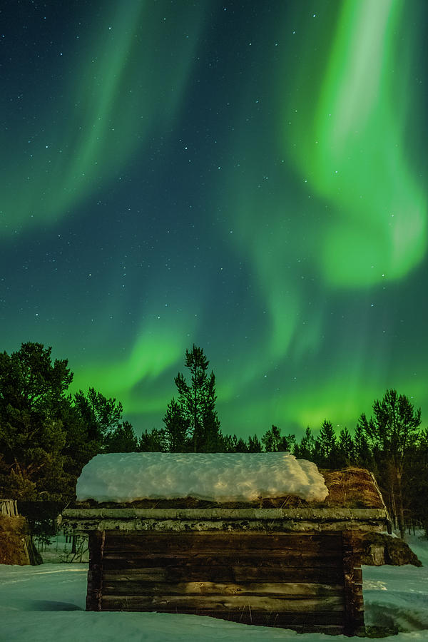 Sapmi Hut Under the Northern Lights Karasjok Norway Photograph by Adam Rainoff