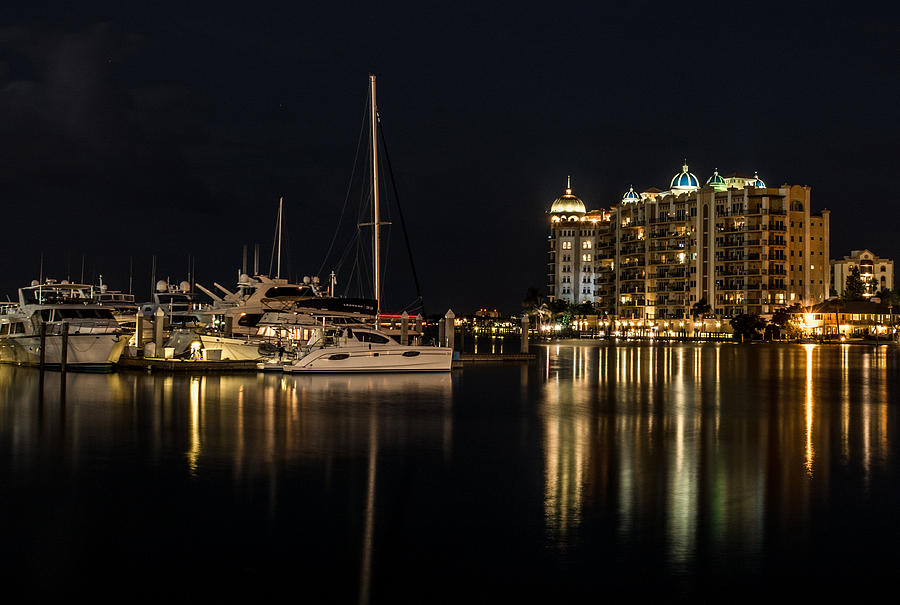 Sarasota Bay after Dark #1 Photograph by Claudia Abbott
