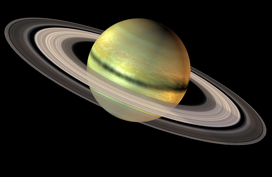 Space Photograph - Saturn And Its Rings #1 by Friedrich Saurer