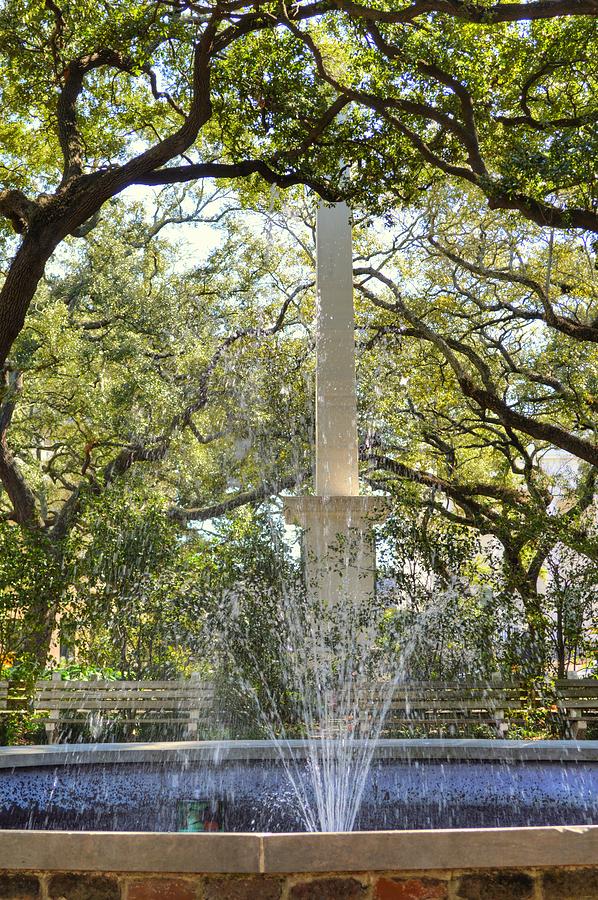 Architecture Photograph - Savannah fountains #2 by Linda Covino