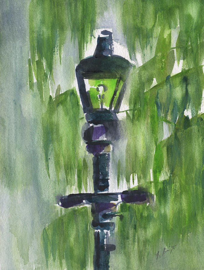 Savannah Lamp Post #1 Painting by Frank Bright