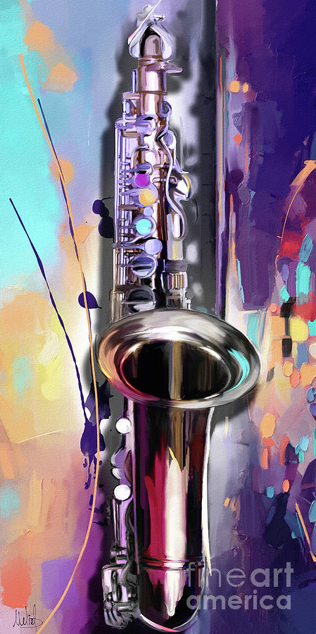 Saxophone #2 Mixed Media by Melanie D
