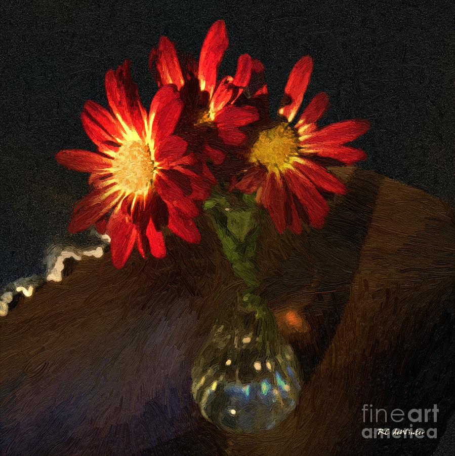 Flower Painting - Scarlet and Gold #2 by RC DeWinter