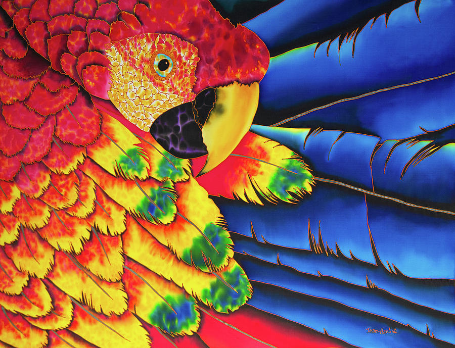 Scarlet Macaw Painting by Daniel Jean-Baptiste