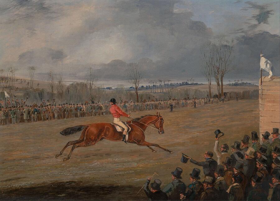 Scenes from a Seeplechase - The Winner, from circa 1845 Painting by Henry Thomas Alken
