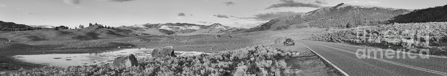 Yellowstone National Park Photograph - Scenic Views On The Road To Tower Black And White #1 by Adam Jewell
