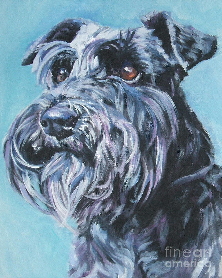 Dog Painting - Schnauzer #1 by Lee Ann Shepard