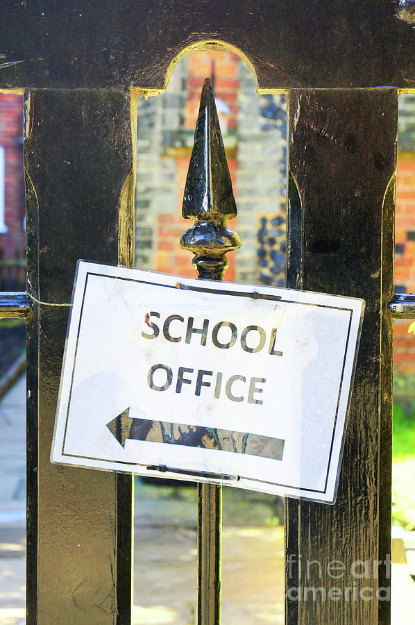 School office sign #1 Photograph by Tom Gowanlock