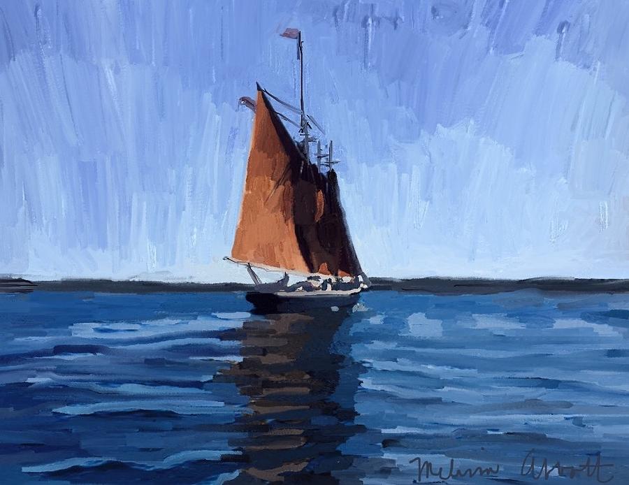 Schooner Roseway in Gloucester Harbor #1 Painting by Melissa Abbott