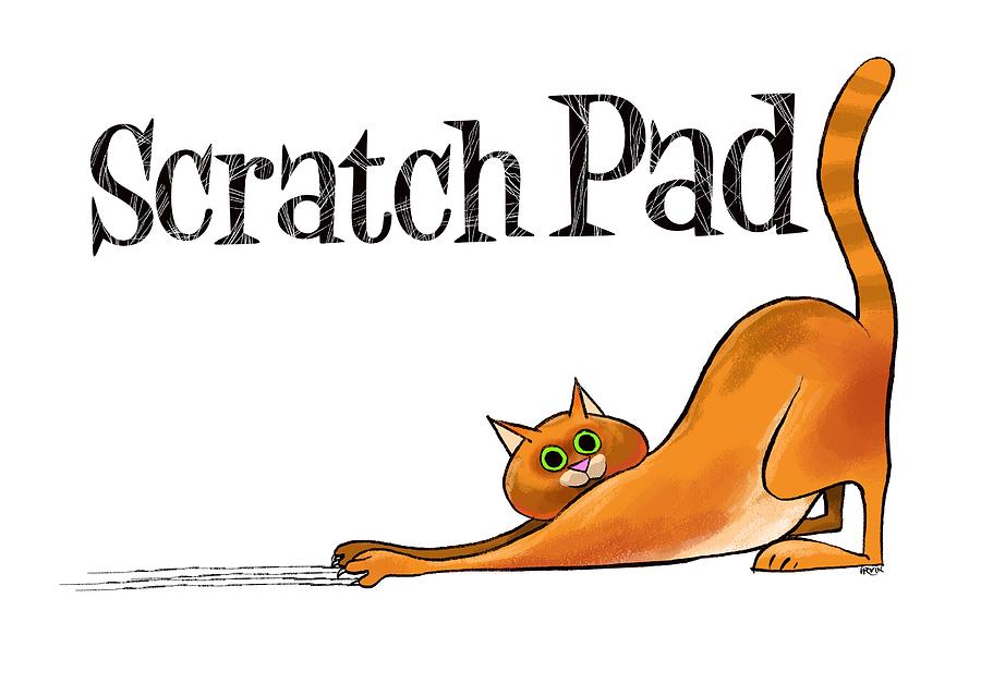 Cat Digital Art - Scratchy Cat #1 by Trevor Irvin