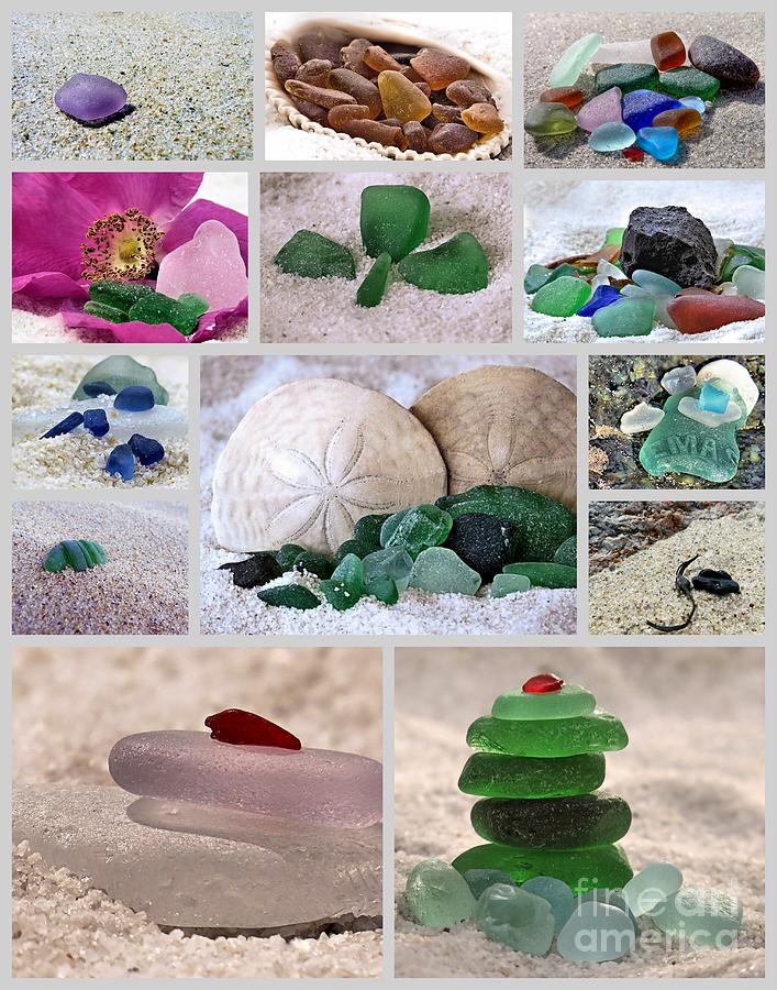 Sea Glass Collection Collage  Photograph by Janice Drew